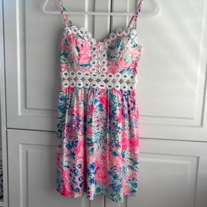 Lilly Pulitzer Rika Dress, Tiki Pink, size 00